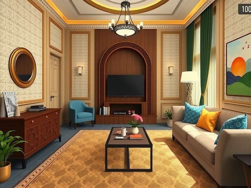 Art Deco Residence Redesign gameplay screenshot showing interior design options